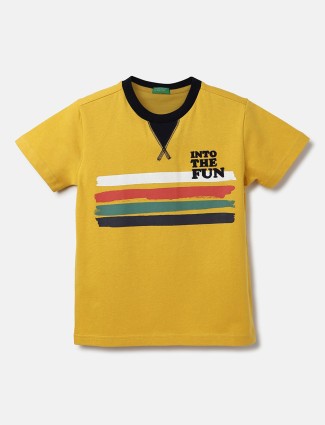UCB yellow printed cotton t shirt