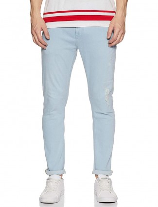 United Colors of Benetton slim fit solid light blue jeans