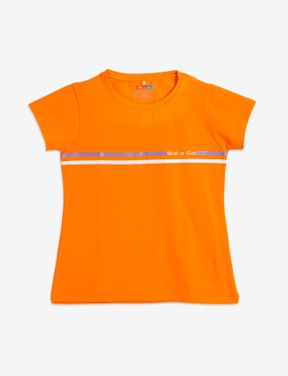 Wat a Gal orange cotton t shirt