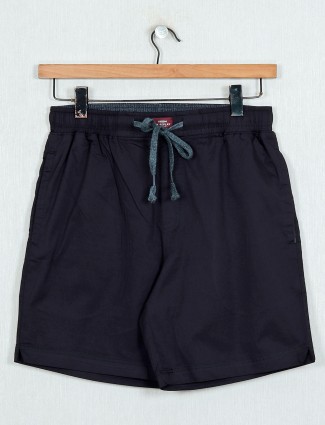 XN Replay solid black casual shorts