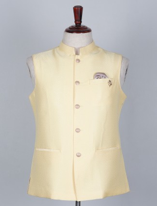Yellow colored silk waistcoat