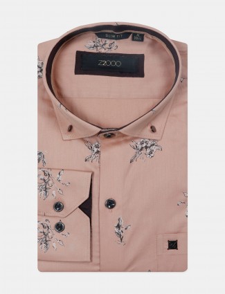 Zillian printed peack cotton shirt for mens