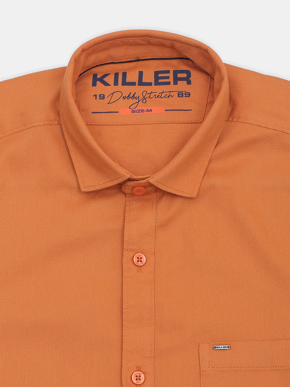 Killer solid rust orange cotton casual wear slim fit shirt - G3-MCS9334