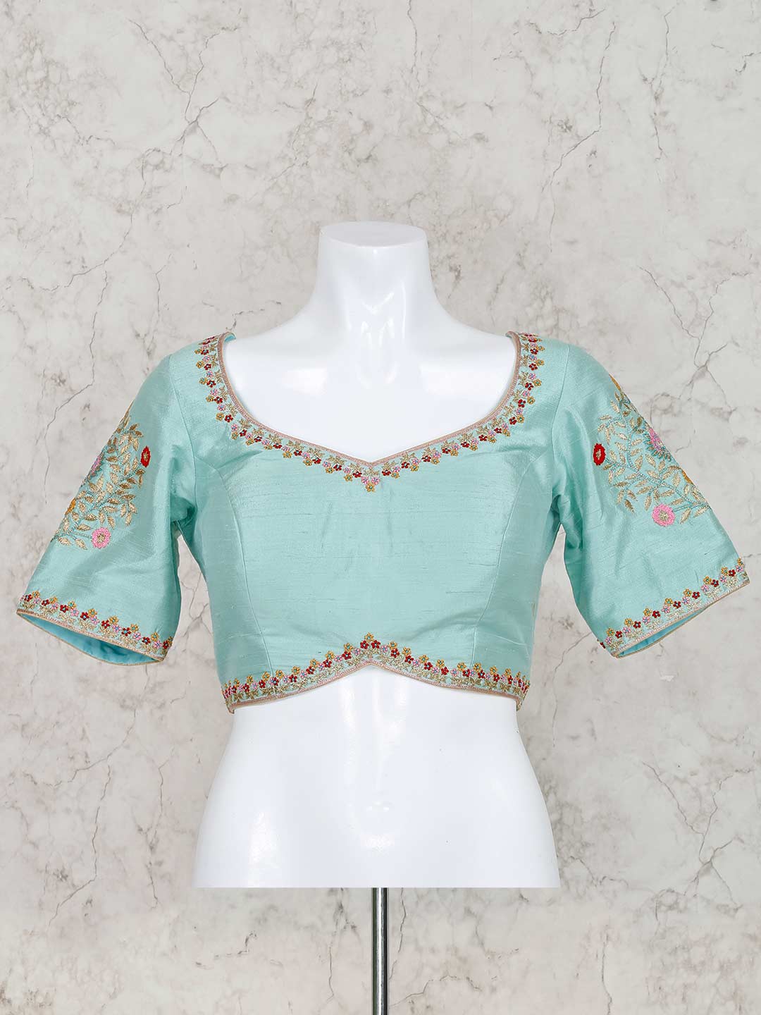 aqua blue blouse