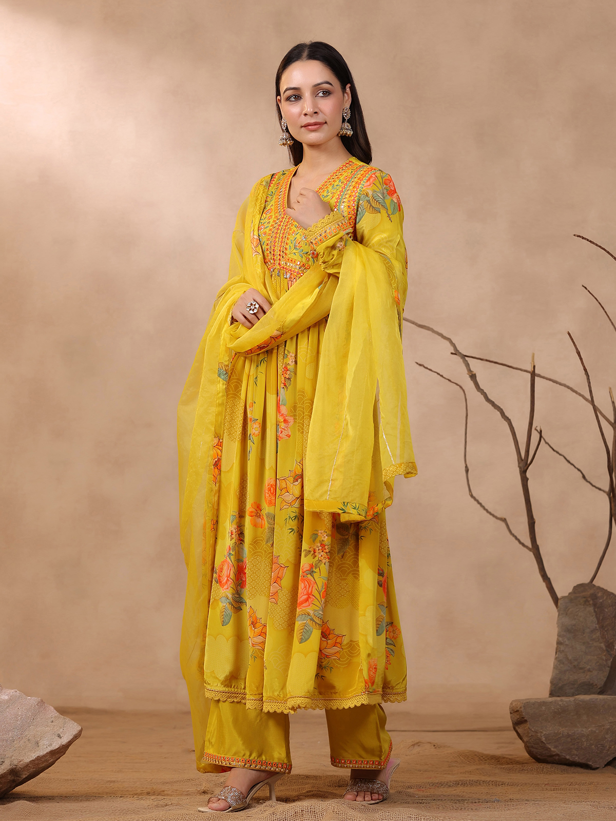 beautiful mustard yellow printed kurti set 1703478300as2870617 4