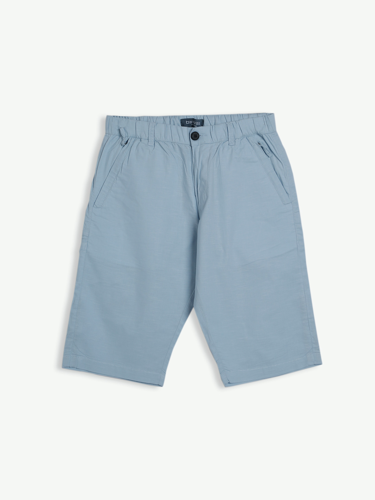 Beevee sky blue cotton plain shorts G3 MSO0645 G3fashion