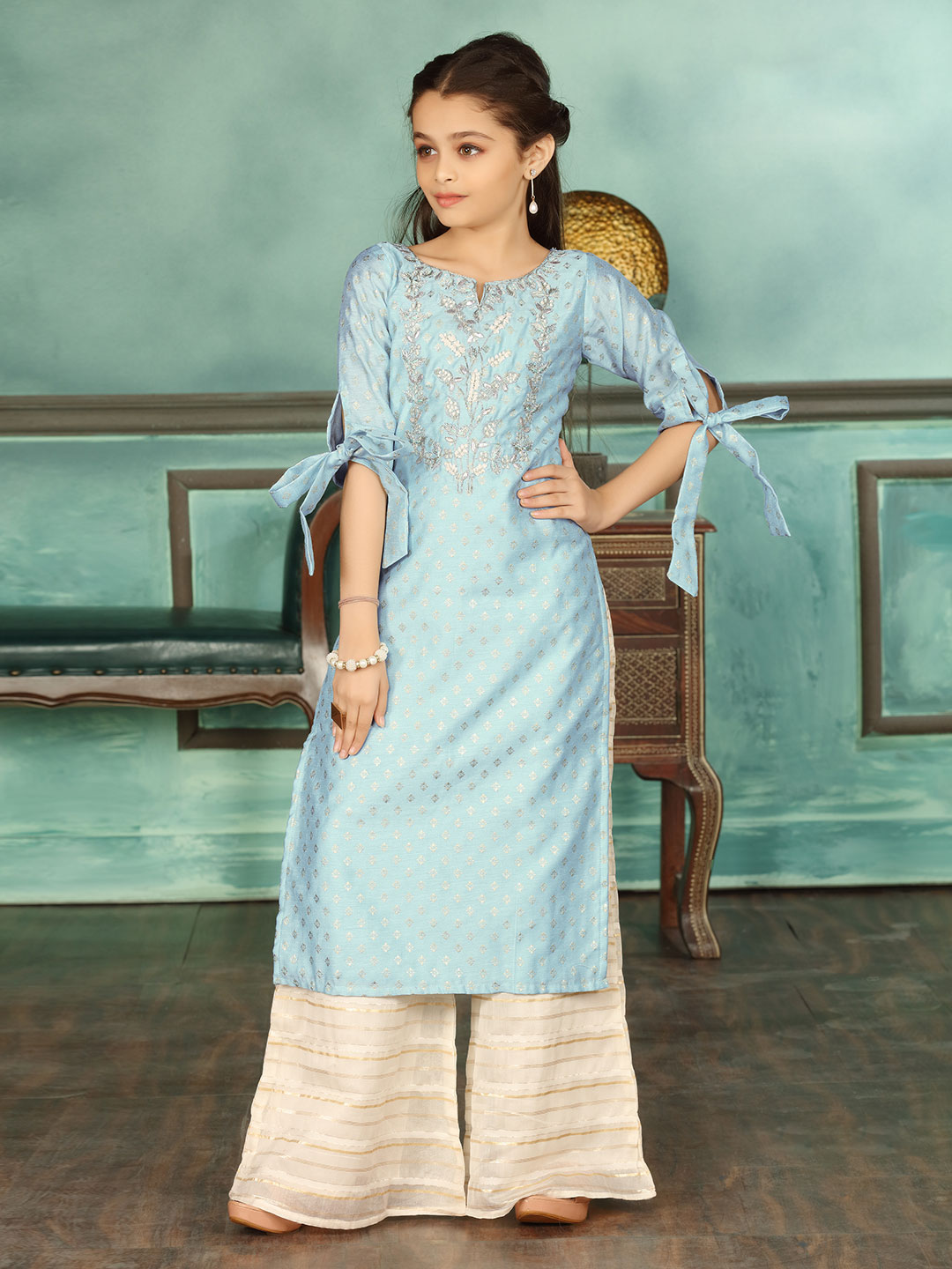 silk palazzo suits