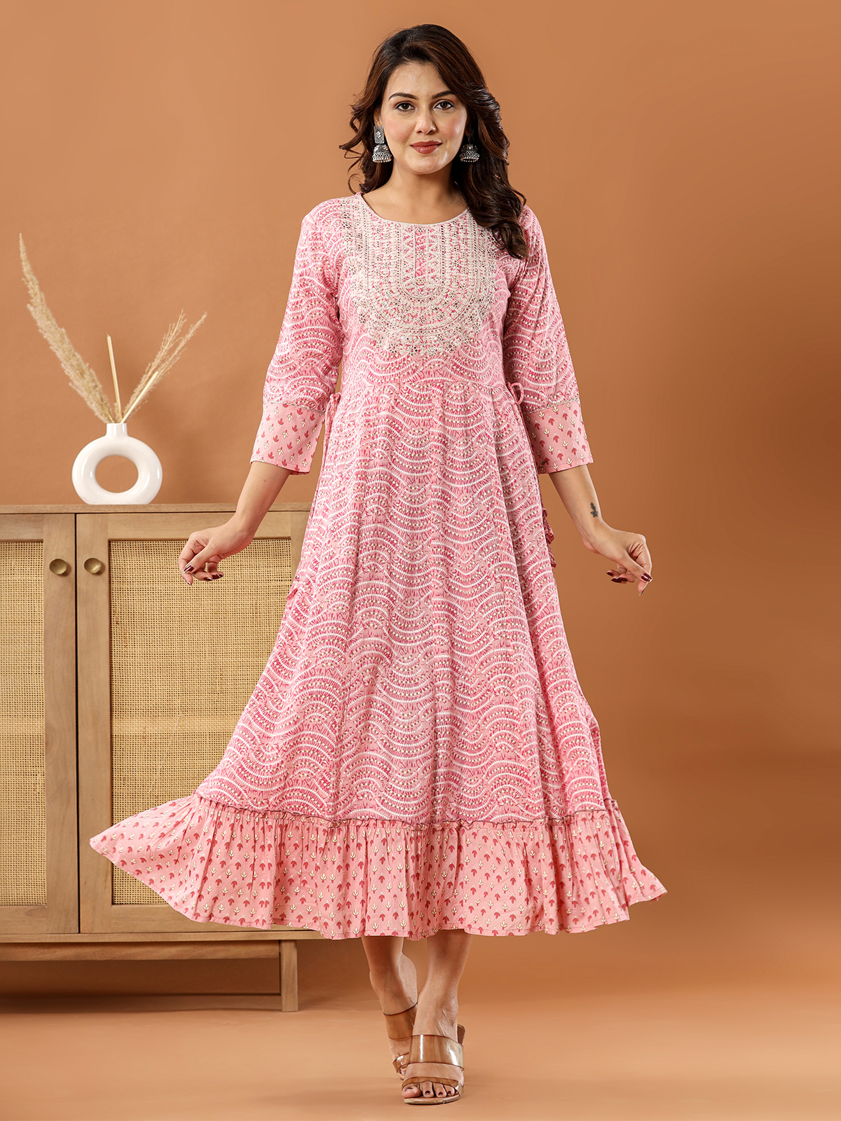Artriddhs launching new catalogue long printed gown Ethnic wear Causal Wear
