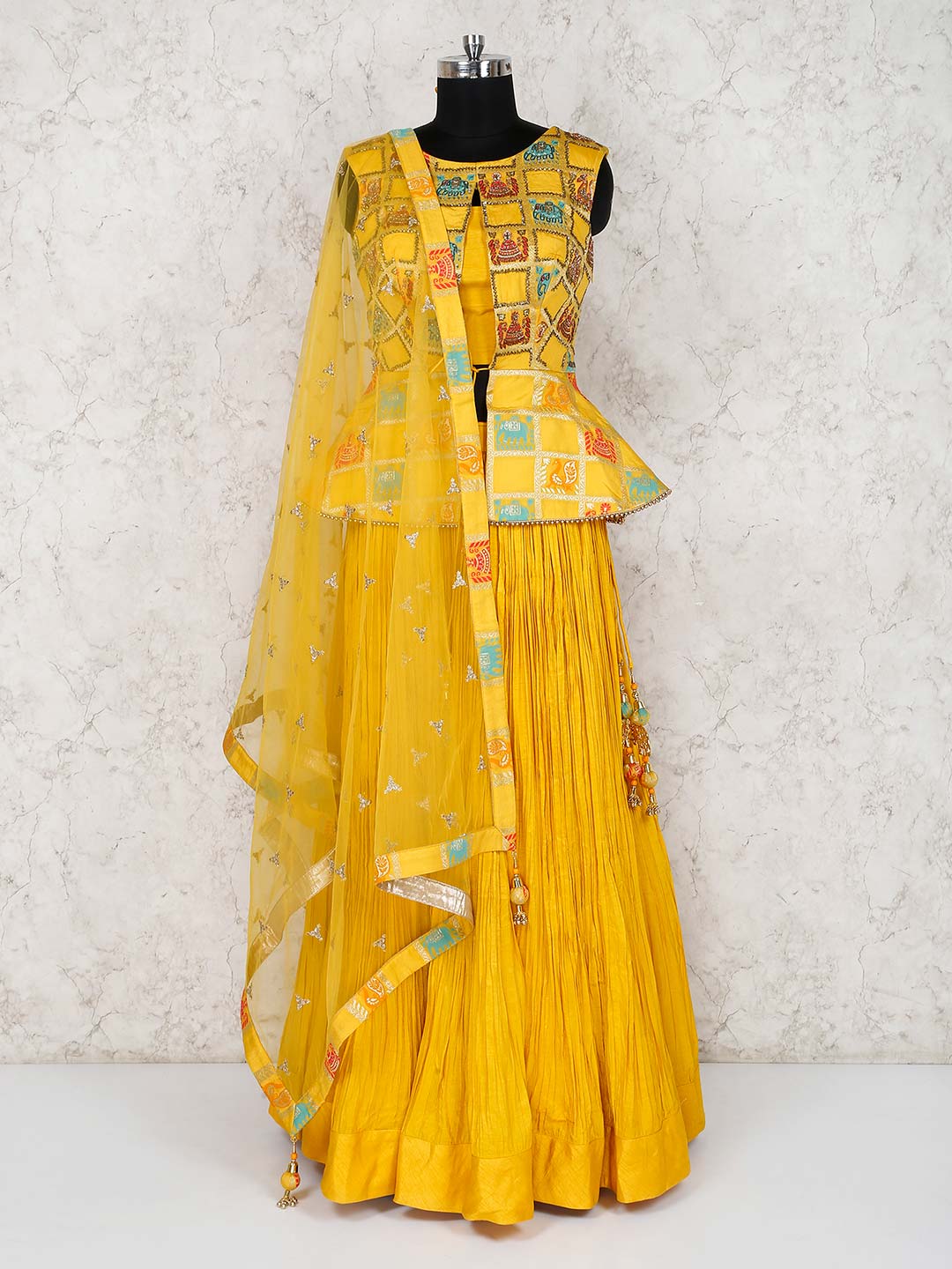 yellow lehenga dress