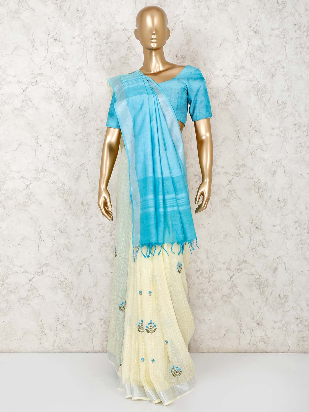 cotton saree gown