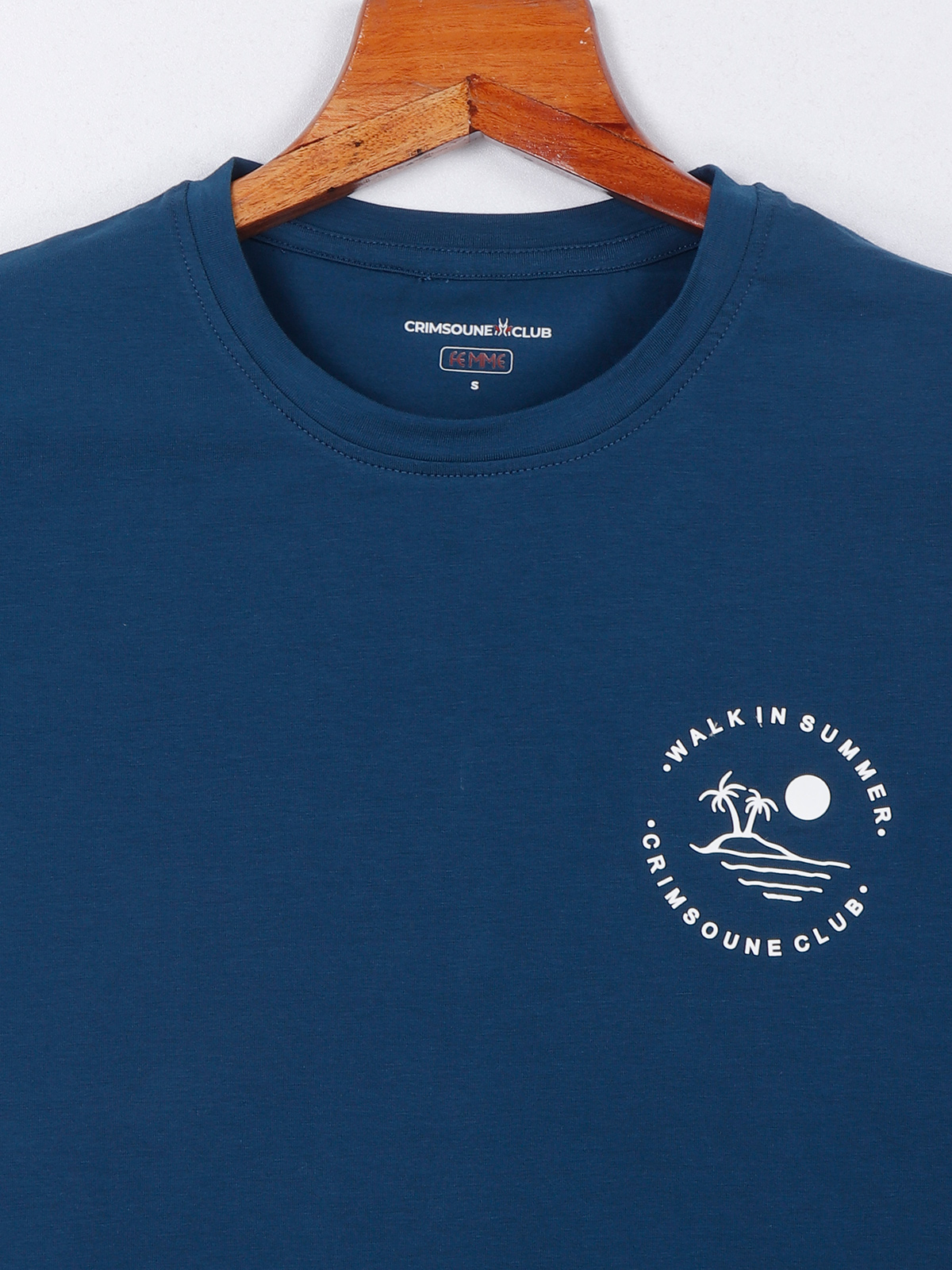 Buy CRIMSOUNE CLUB Men Dark Navy Blue Brand Logo T Shirt Online