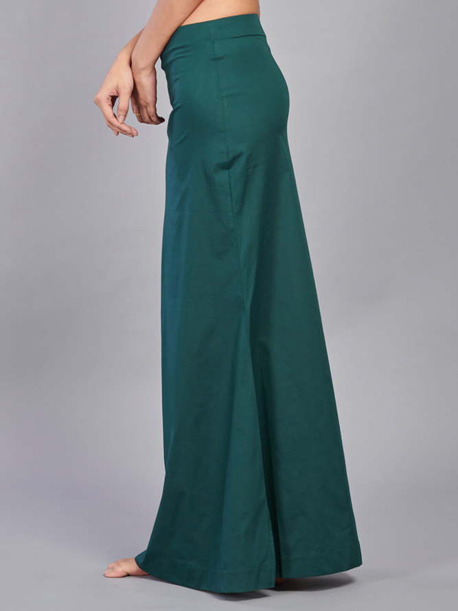 Dark green lycra cotton plain petticoat - G3-WSP00031