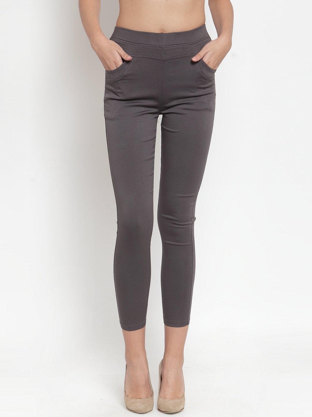 Womens Solid Jeggings