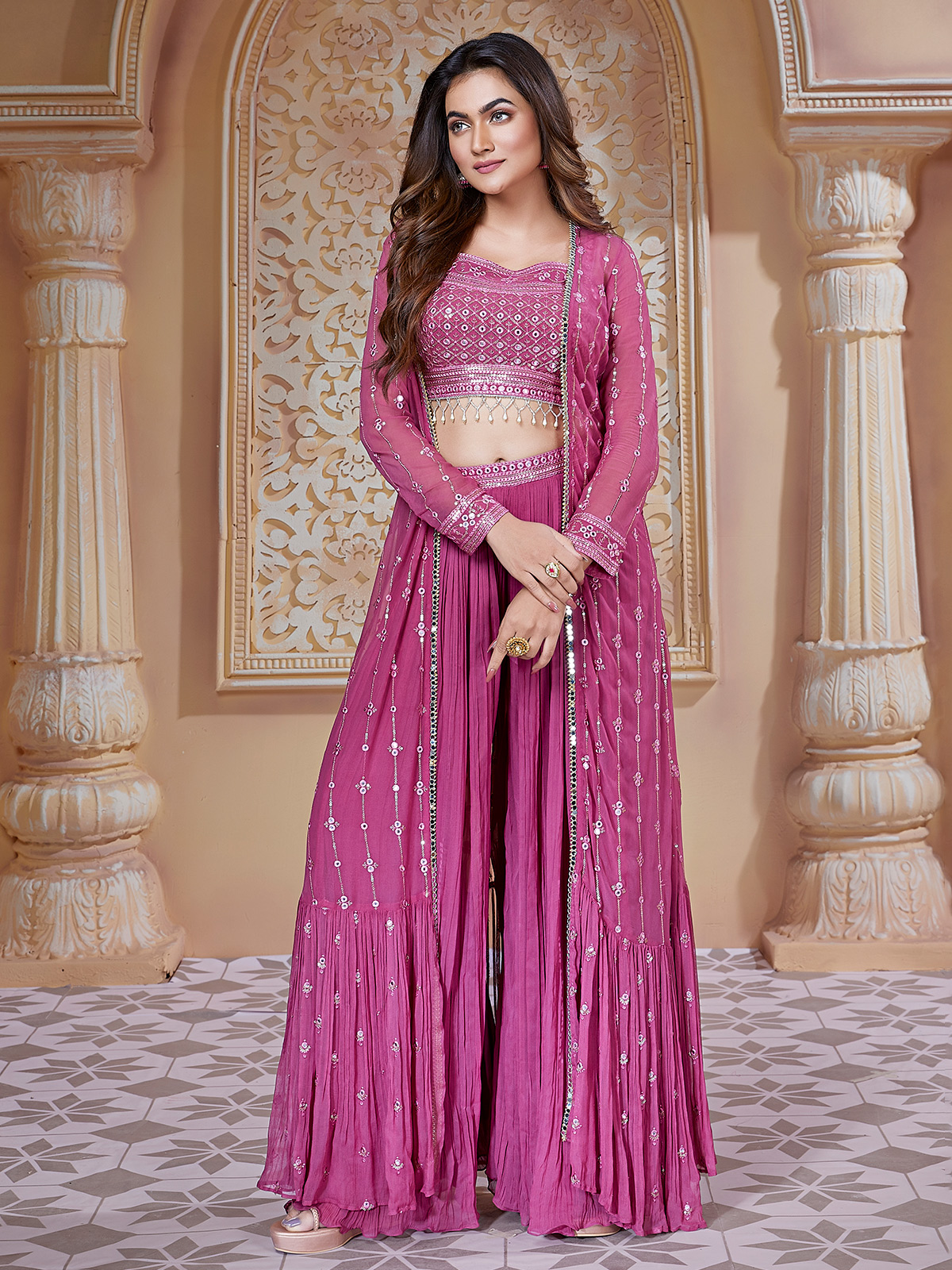 Red Anarkali Suit Designs With Gold Border | New Red Gown for Wedding
