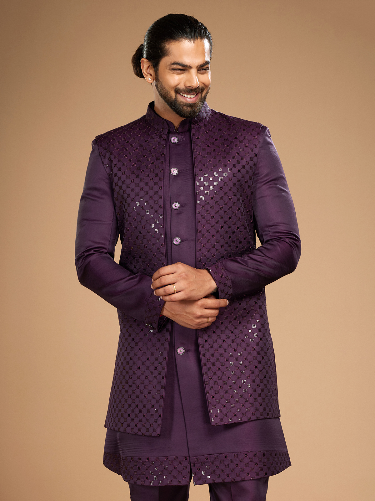 Purple waistcoat mens clearance