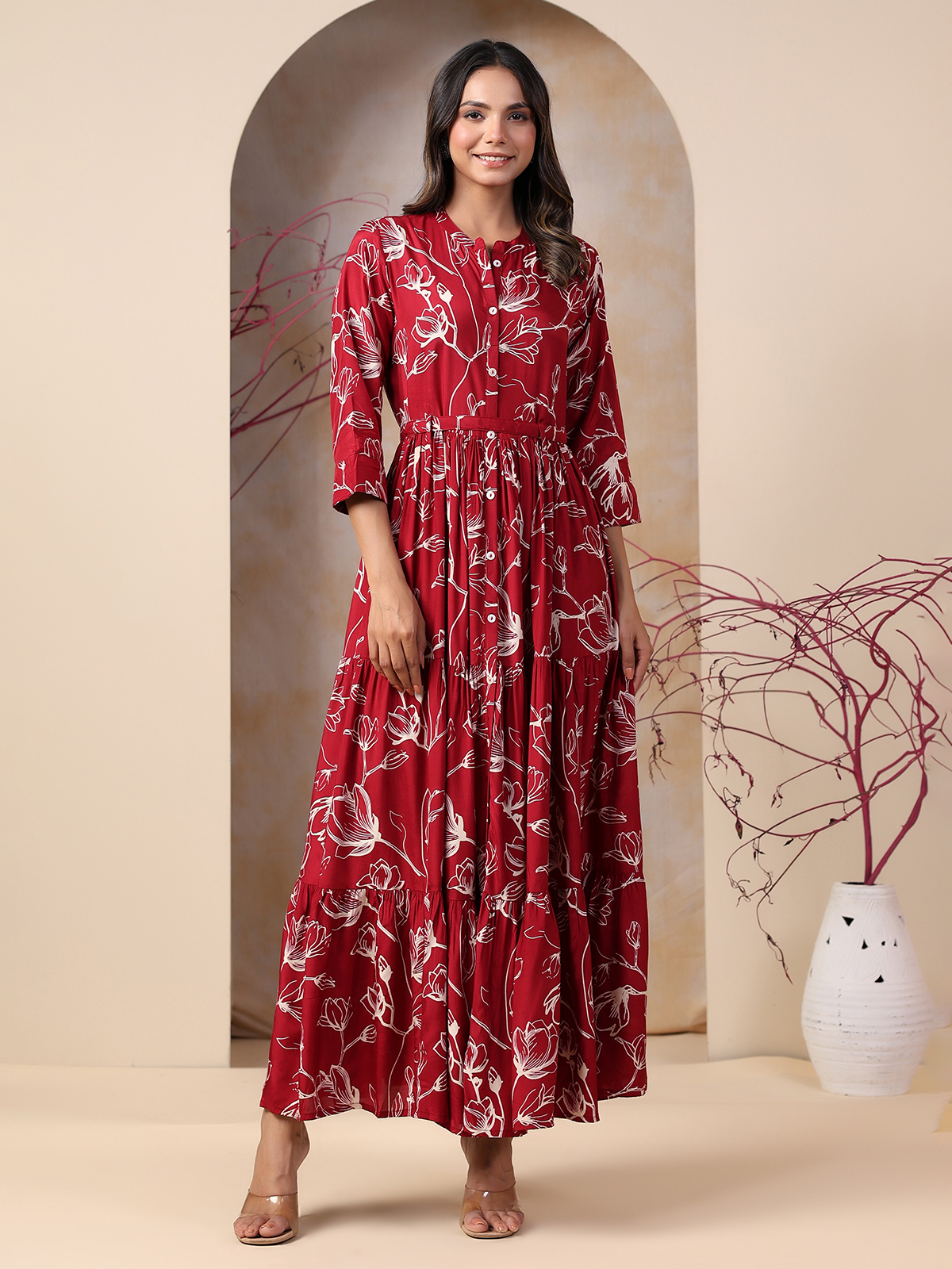 Buy online Maroon Colored A-line Kurta from Kurta Kurtis for Women by I  Khodal Trading for ₹329 at 78% off | 2024 Limeroad.com