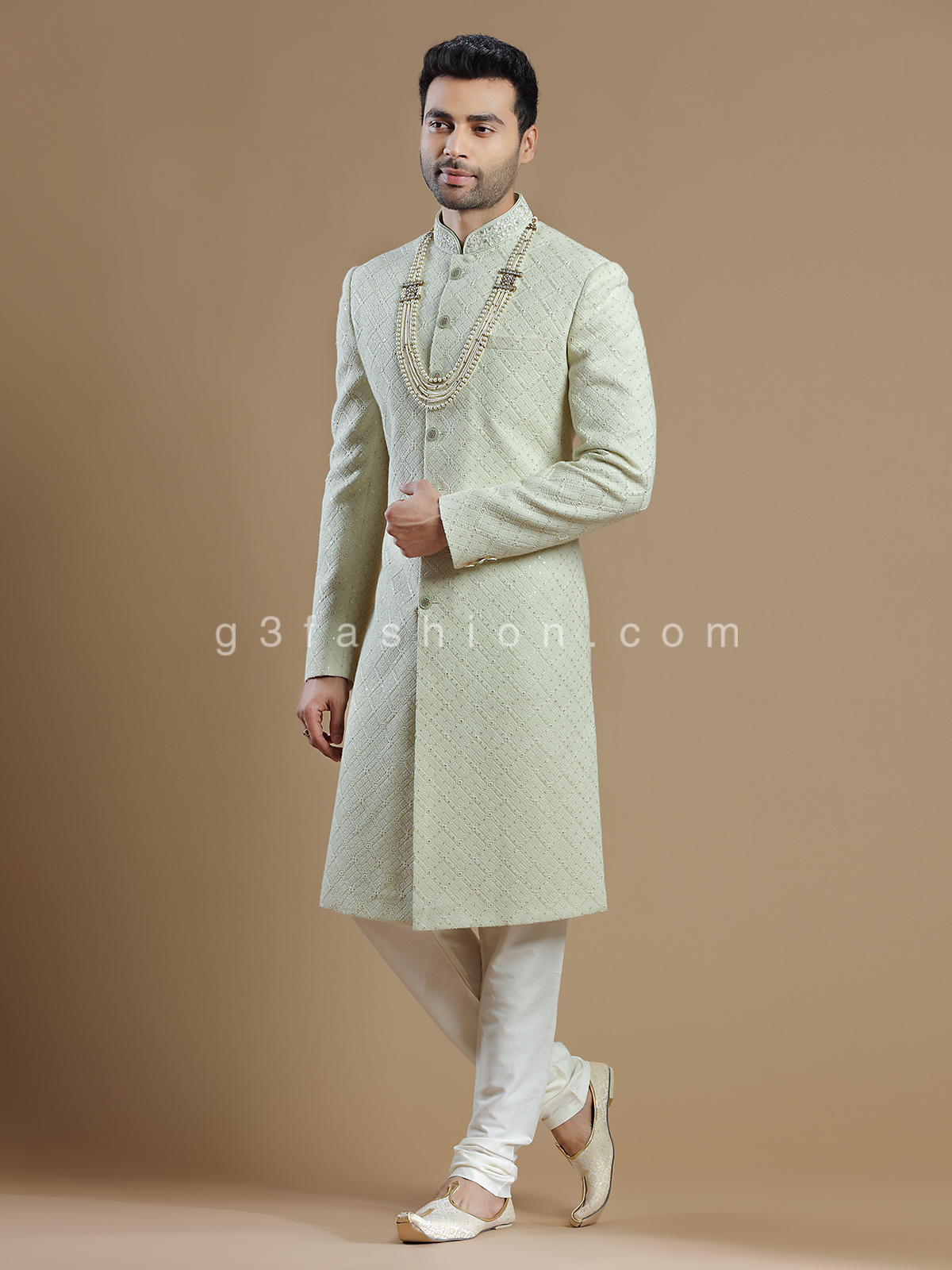 Light green sale sherwani for groom