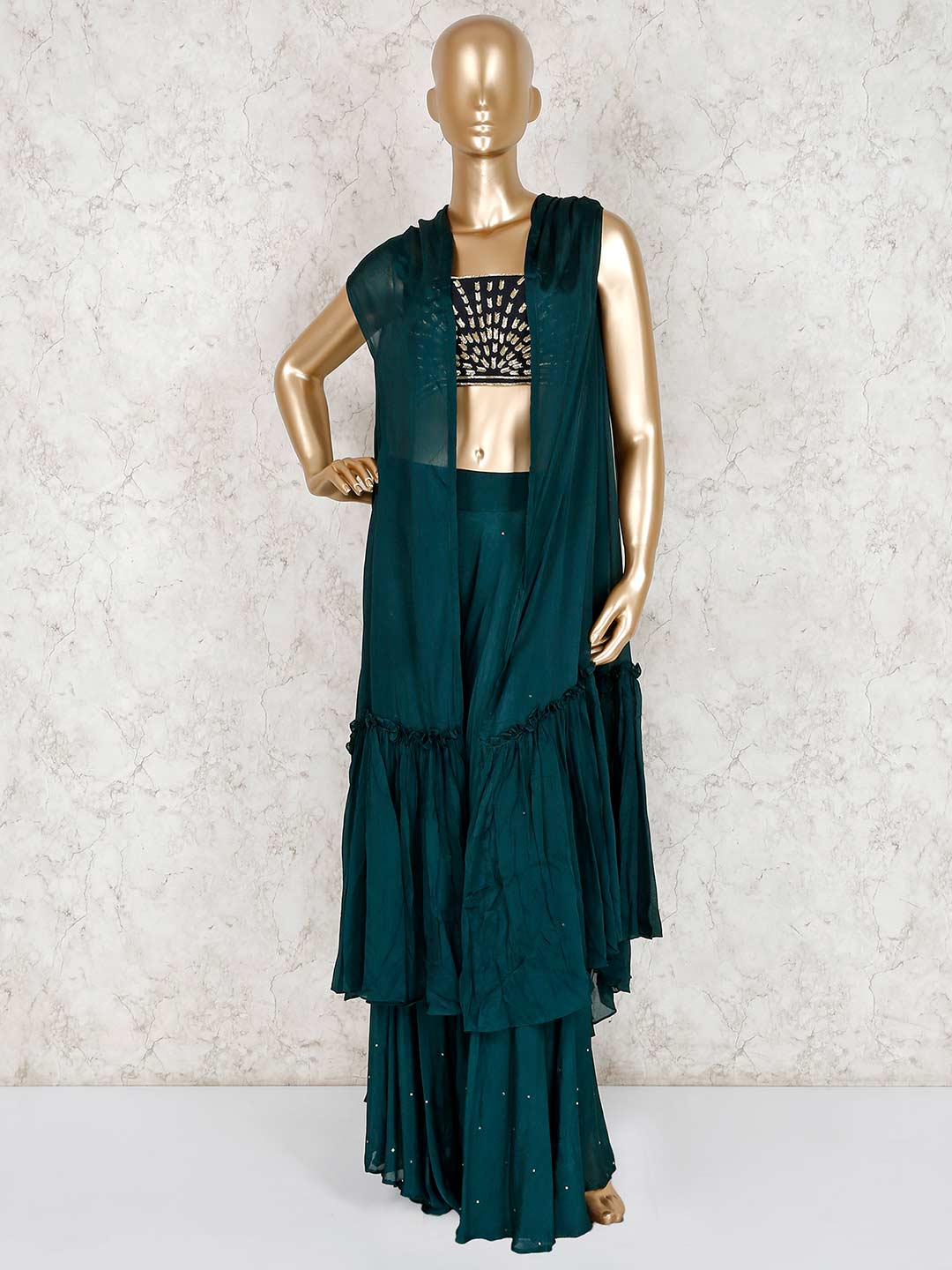 Crop frock suit hotsell