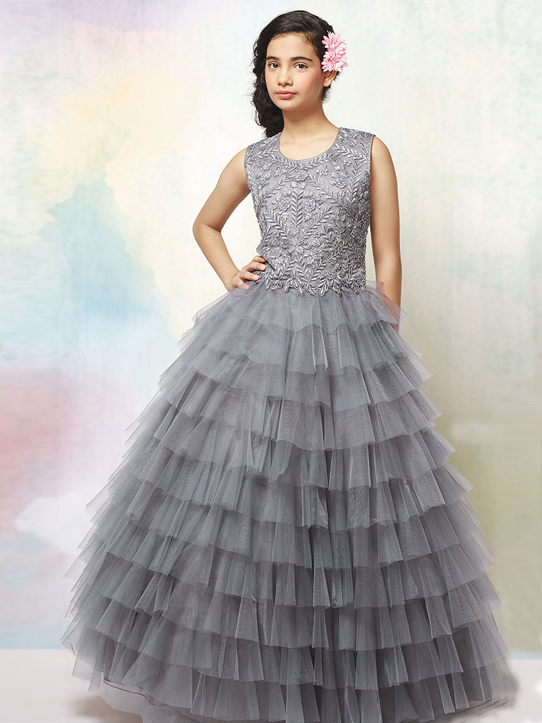 grey gown designs