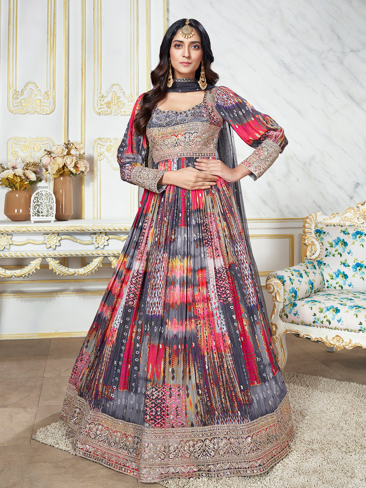 Long anarkali dresses with on sale price