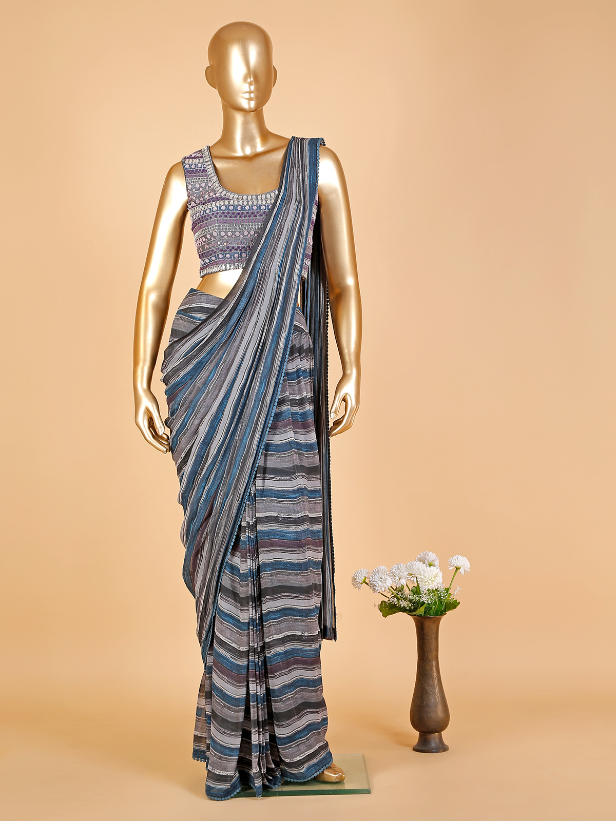 Buy Aurous Pre Stitched Saree by Designer REETI ARNEJA Online at Ogaan.com