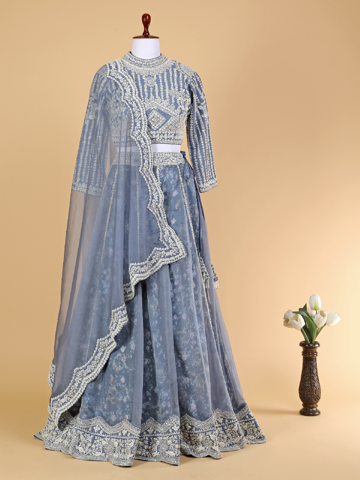 Shop Online Grey Wedding Lehenga Choli : 239468 -