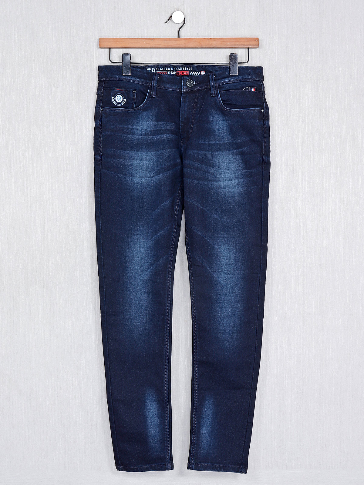 Navy Slim Fit SC42014N Lower Rise 12oz Non Wash Denim Jeans CANE4443 –  SugarCane Jeans