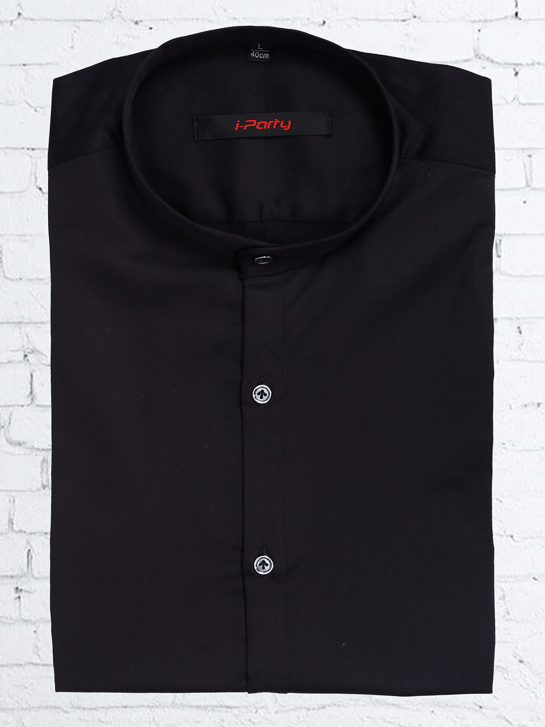 white party wear shirt with black button