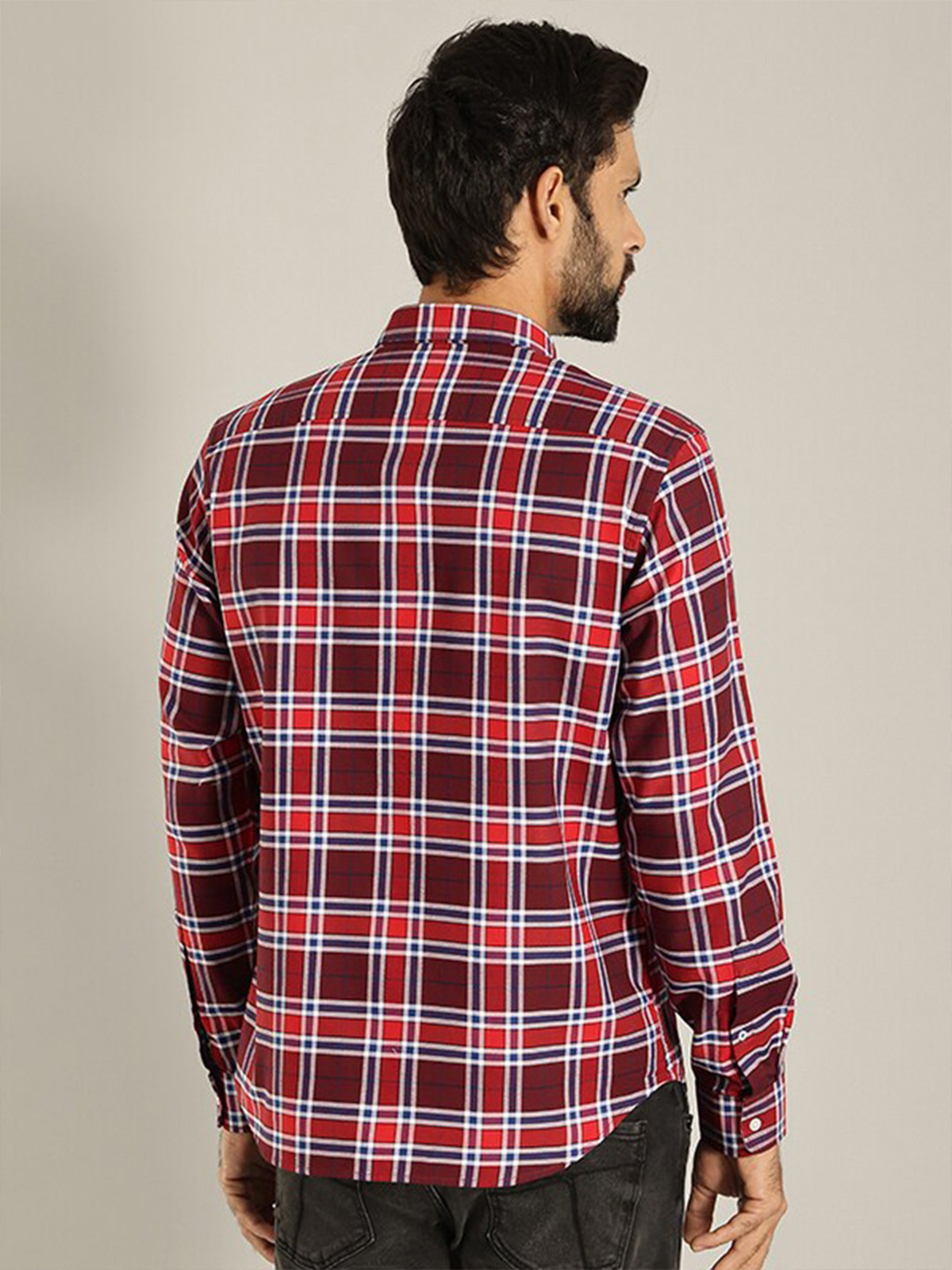 Indian Terrain red and maroon checks shirt G3 MCS12112