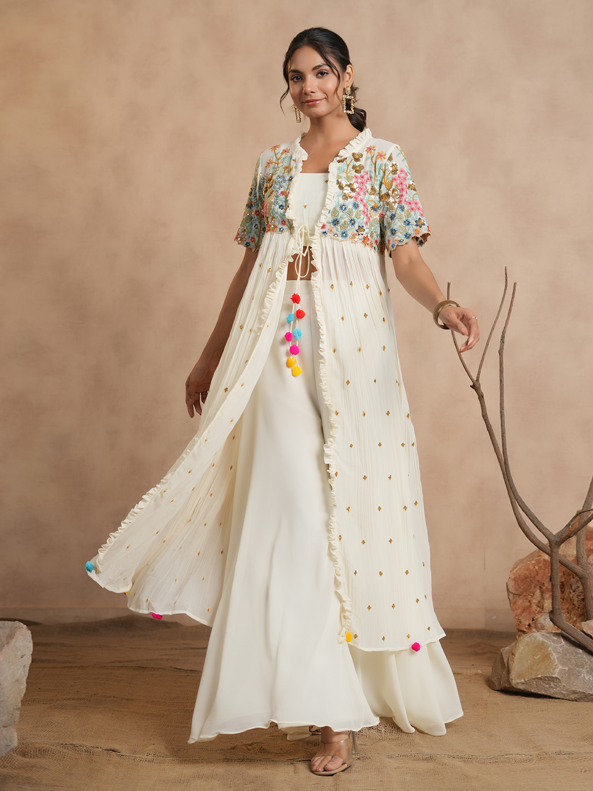 White georgette clearance palazzo