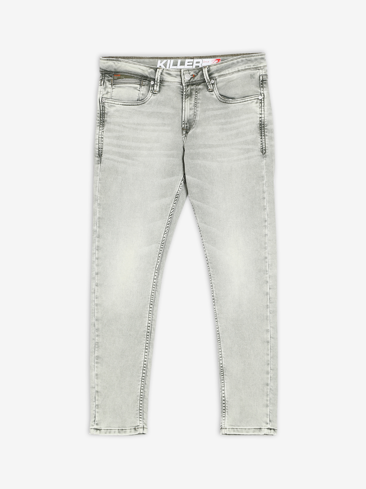 Redchief Light Grey Narrow-Fit Denim Jeans for Men