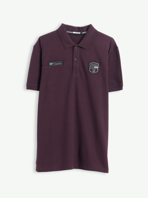 Octave wine cotton polo t shirt G3 MTS16840 G3fashion