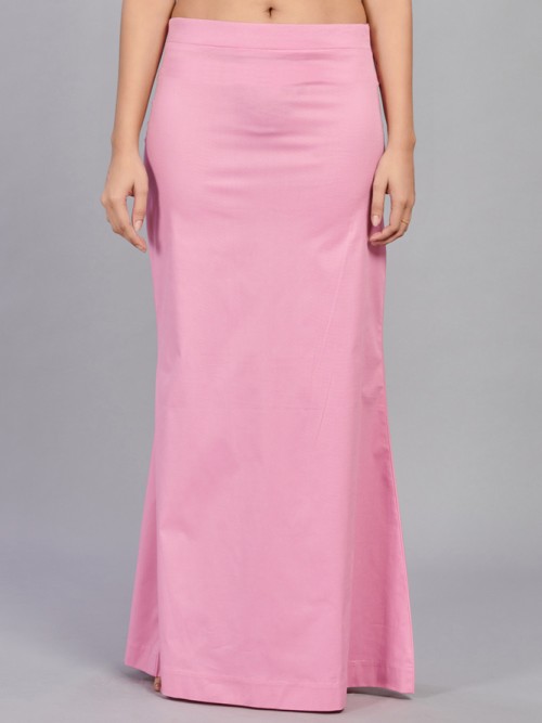 Pink lycra cotton saree shapewear