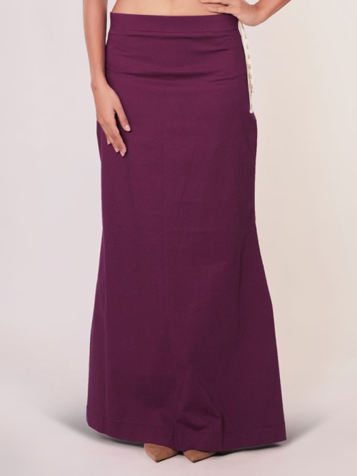 Lycra cotton purple saree shapewear
