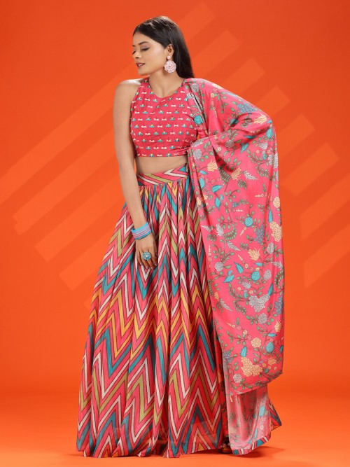 Buy Trendy Pink Lehenga Choli Online in India – Joshindia