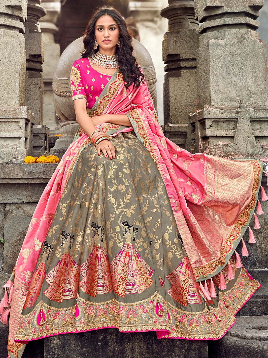 pink lehenga choli designs