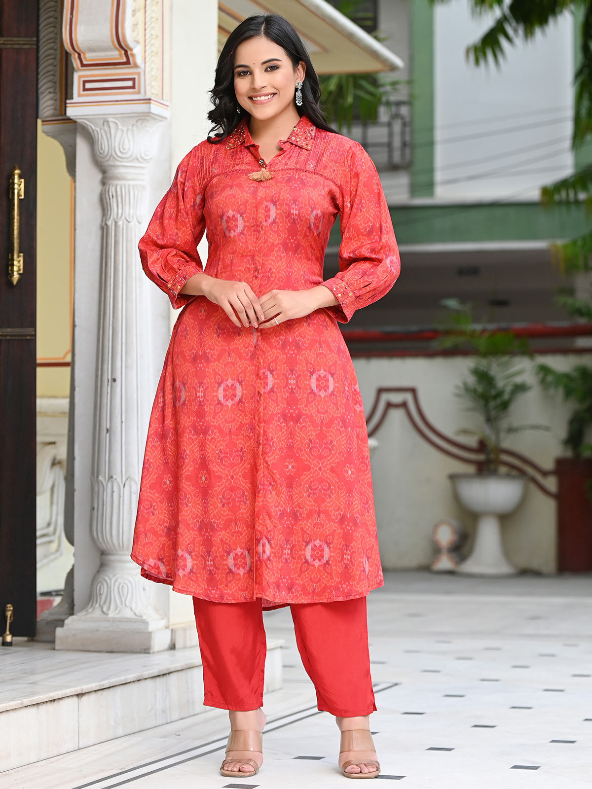 Party Wear 3/4th Sleeve Ladies Cotton Designer Kurti With Pant, Size:  L-XXL, Wash Care: Handwash at Rs 350/set in Jaipur