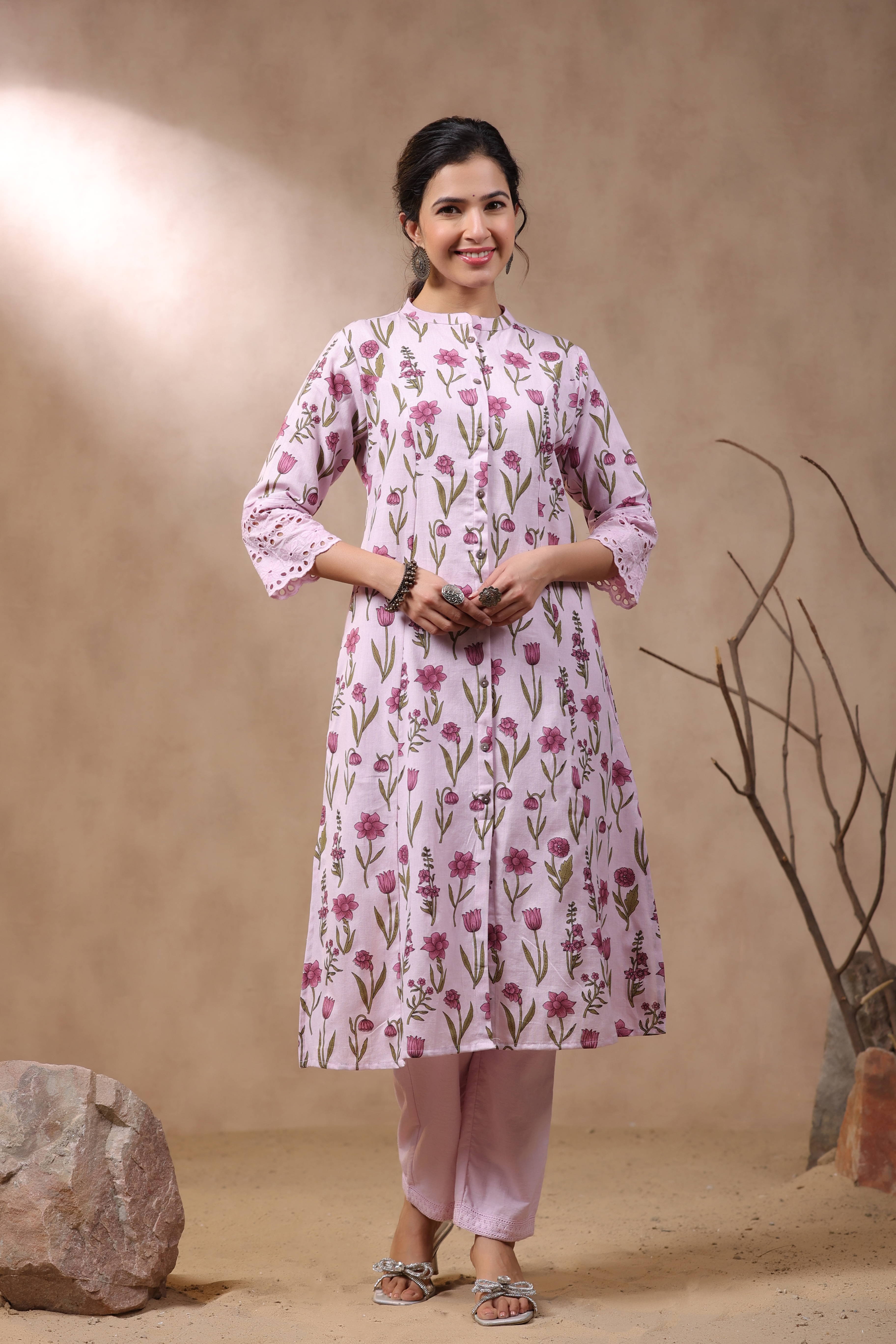 Floral print cotton discount kurtis