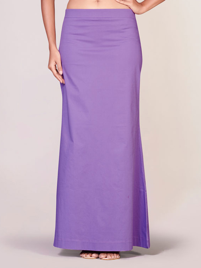 Light purple plain lycra cotton petticoat - G3-WSP00015 