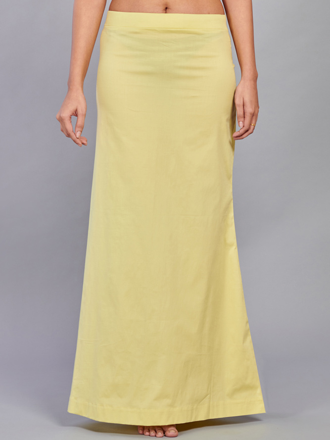 Light yellow lycra cotton saree shapewear - G3-WSP00051 