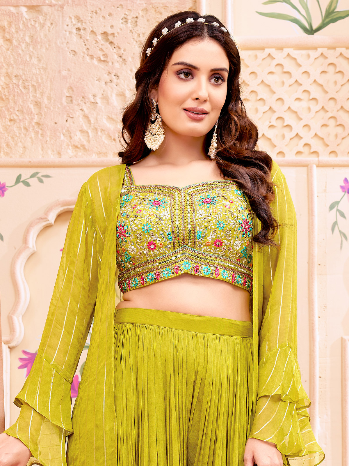 Jacket style palazzo suits top