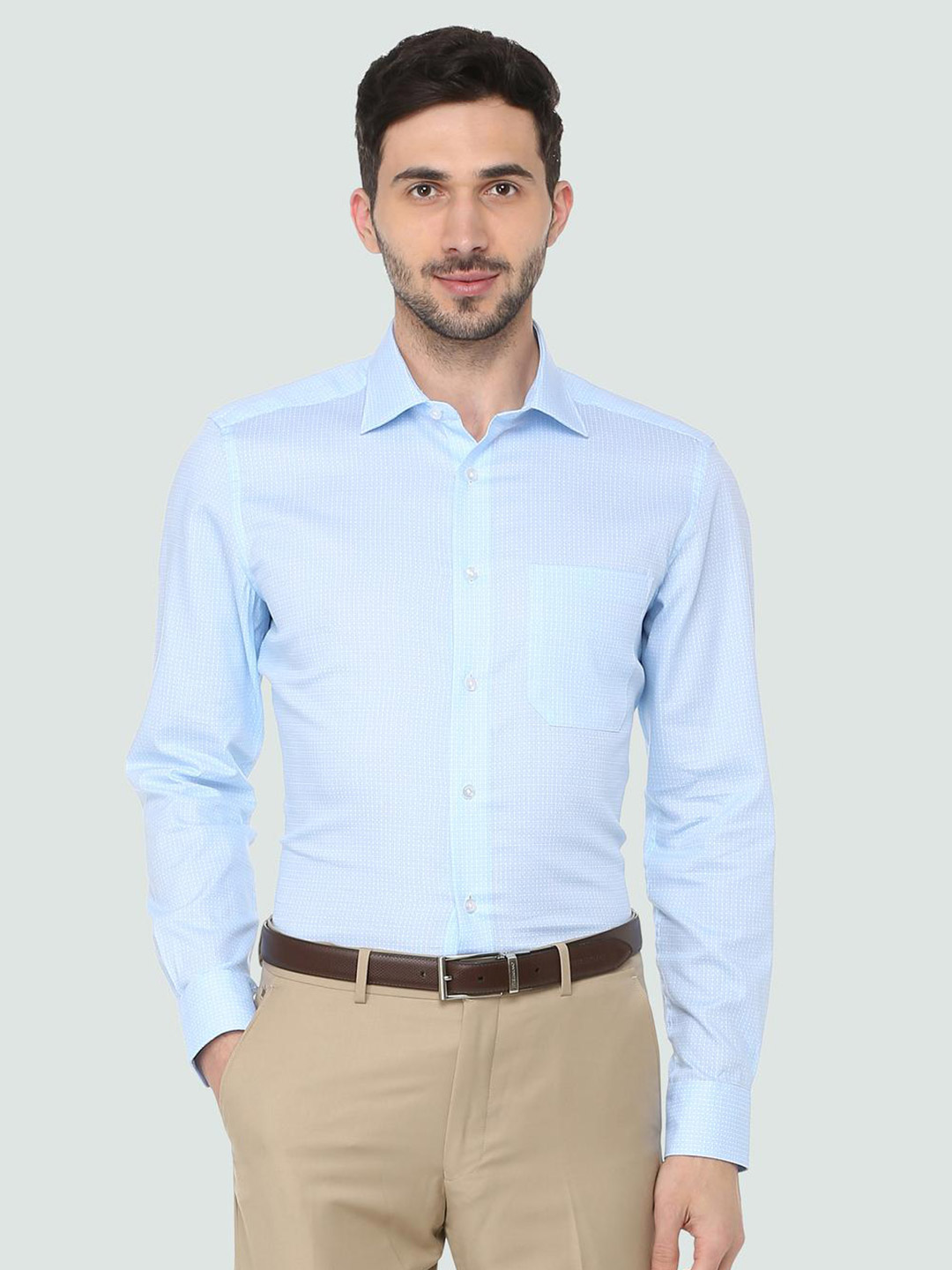 Louis Philippe printed sky blue shirt - G3-MCS5237 | 0