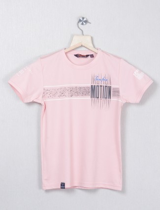 99 Balloon printed light pink cotton t-shirt for boys