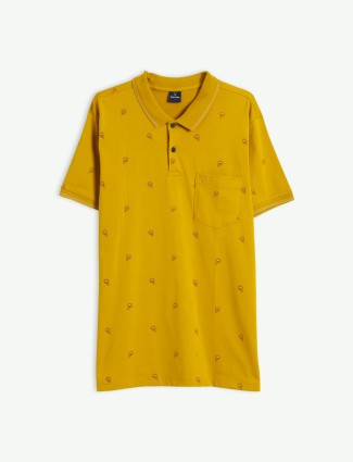 Allen Solly mustard yellow half sleeve t shirt