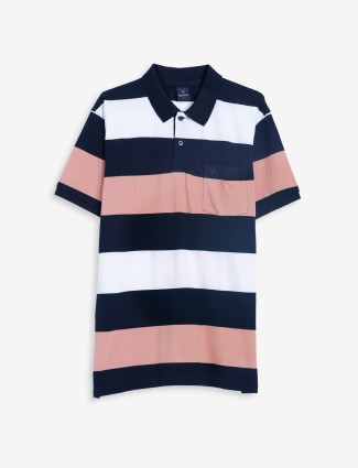 Allen Solly navy stripe cotton t shirt