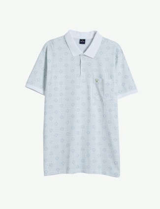 Allen Solly white cotton printed t shirt