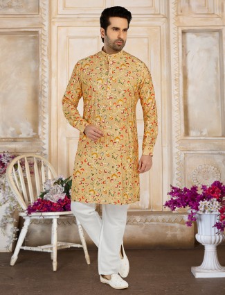 Amazing cotton yellow kurta suit