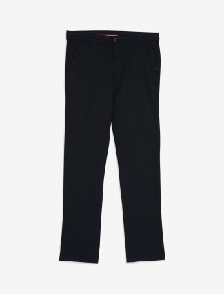 Arrow black cotton solid trouser
