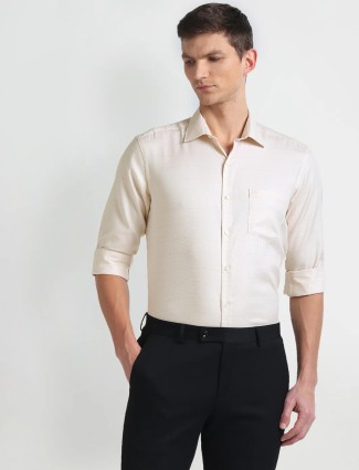 Arrow cream cotton full sleeve shirt