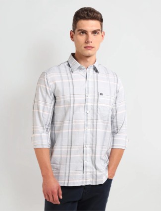 Arrow light grey checks shirt